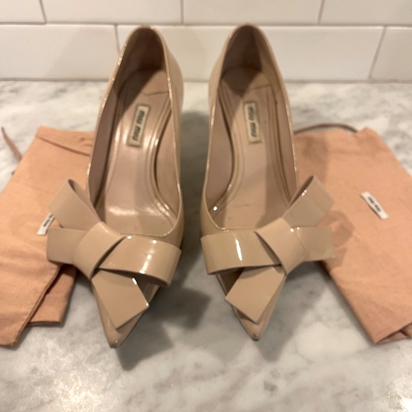 Vintage Miu Miu Nude Patent Strappy Heels 37.5
